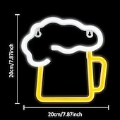 お買い得  ネオンLEDライト-オクトーバーフェストビール型 LED ネオンサイン USB バッテリー駆動ネオンライトスイッチ付き寝室結婚式誕生日パーティーゲームルーム家の壁の装飾