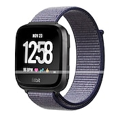 זול להקות שעונים של Fitbit-צפו בנד ל פיטביט Versa 2 / Versa Lite / Versa SE / Versa בד ניילון תַחֲלִיף רצועה רך נושם לולאת ספורט צמיד