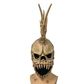cheap Halloween Mask &amp; Props-Halloween Skull Mask Scary Full Head Skeleton Headgear Creepy Biochemical Mask Realistic Halloween Cosplay Latex Horror