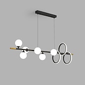 economico Design della linea-lampada a sospensione a led luce dell&#039;isola della cucina oro nero 9 luci lineari a testa illuminazione plafoniere a sfera in vetro 4 lampade a sospensione per ristorante sala da pranzo soggiorno bar