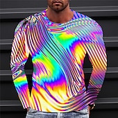 cheap 3D T shirts-Men&#039;s Graphic Gradient Metallic Shirt T Shirt Long Sleeve T shirt 3D Print Crew Neck Shirt Vintage Fashion Designer Outdoor Daily Sports 1 2 3 Spring &amp;  Fall Clothing Apparel S M L XL 2XL 3XL 4XL