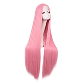 levne Párty paruky-40/100cm měkká rovná dlouhá cosplay paruka Halloween cosplay párty paruky