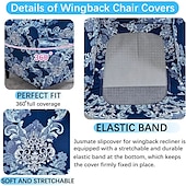 baratos Tampa da poltrona e capa de cadeira sem braço-capas de cadeira de asa capas de sofá elástico spandex capas de poltrona com almofada de assento capa de almofada padrão de impressão de braços protetor de móveis de tecido para sala de estar cadeira