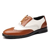 tanie Formalny-męskie czarno-białe buty typu oxford brogsy z zapięciem na rzepy – dwukolorowe, sznurowane buty wizytowe w stylu vintage na formalne okazje i w stylu retro