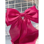 economico Accessori per acconciature-1pc clip dell&#039;arco dei capelli per le donne grandi fiocchi di capelli in raso clip a coccodrillo a coda lunga grande fiocco di capelli accessori per capelli delle ragazze fascino del partito di