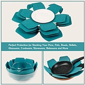 cheap Storage &amp; Organization-12Pcs Placemat Pot Pan Protector Separator Mat Table Premium Divider Pad Heat Insulation Pan Pads Protect Cookware Protector Tool