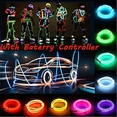 Χαμηλού Κόστους Πρωτότυπα-1m/2m/3m/5m led el wire φώτα σκηνής λαμπερή λωρίδα φωτός εύκαμπτη νέον για πάρτι Χριστουγέννων