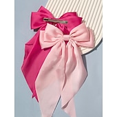 economico Accessori per acconciature-1pc clip dell&#039;arco dei capelli per le donne grandi fiocchi di capelli in raso clip a coccodrillo a coda lunga grande fiocco di capelli accessori per capelli delle ragazze fascino del partito di