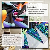 baratos tapeçarias de parede de halloween-Tecido de Halloween com Crânio Esqueleto Blacklight UV Reativo Estampa Psicodélica Cogumelo Pendurado Tecido de Parede Mural para Sala de Estar Quarto Decorações