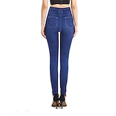  Damen Jeans Hosen Hose Jeggings Gemütliche Leggings Mode Streetwear Volle Länge Hohe Taille Einfach Tasche Elastischer Bund Atmungsaktivität Außenbereich Bequem Mikroelastisch Täglich Urlaub Straße