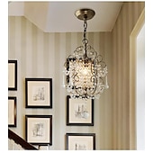billige Lysekroner-led lysekroner, pendellys loft rustikk enkelthode jern led krystall lysekrone metall soverom auditorium hengende lampe takbeslag lys belysning rustikk elegant gårdshus komp 110-240v
