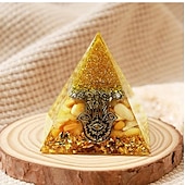 cheap Outdoor Decoration-Orgone Pyramid For Positive Energy And Amethyst Crystal Ball, With Protection From Crystals Energy Generator For Stress Reduce Healing Meditation And Wealth Attraction For Home Decoration
