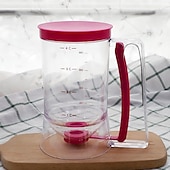 cheap Kitchen Utensils &amp; Gadgets-Batter Dispenser, Cupcakes Pancakes Cookie Cake Waffles Batter Dispenser Cookie Separator with Measuring Label, Easy Pour Baking Supplies for Griddle
