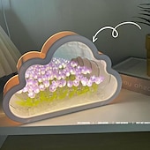 olcso Dekoratív fények-20db barkácsolt felhő tulipán éjszakai lámpa tulipán éjszakai szimuláció virág hálószoba alvóasztal lámpaszoba dekoráció tini lányoknak kézzel készített sminktükör bútor dekorációhoz hálószoba