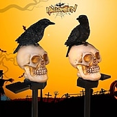 halpa Halloween rekvisiittivalo-1kpl Polun valot ja lyhdyt Aurikoladattava Vedenkestävä Lämmin valkoinen 1 LED-helmet
