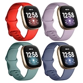 economico Cinturini per orologi Fitbit-4 pezzi Cinturino intelligente Compatibile con Fitbit Versa 4 Sense 2 Versa 3 Sense Silicone Orologio intelligente Cinghia Regolabili Donne Uomini Cinturino sportivo Sostituzione Polsino