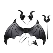 abordables Accesorios-Diadema de Bruja Vampiro Diablo Halloween Props Alas de Murciélago para Adultos Mujeres Disfraz de Halloween Carnaval Fácil Disfraz de Carnaval para la Noche de Walpurgis