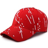 billiga Baseballkeps herr-Herr Basebollkeps Svart Vit Polyester Resor Strandstil Utomhus Semester Graffiti Justerbara Mode