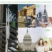 abordables Routeurs sans fil-wavlink dernière technologie 1200mbps haute puissance antennes 4x7dbi double bande 2.4ghz &amp;amp; 5ghz gigabit ethernet routeur wifi sans fil extérieur résistant aux intempéries/répéteur ap blanc