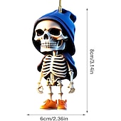 ieftine Decorațiuni de Halloween pentru suspendare și masă-pandantiv cu schelet de halloween, ornament pentru oglinda retrovizoare pentru mașină, pandantiv pentru decorațiuni interioare suspensie mașină din acril