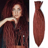 cheap Crochet Hair-36 Blonde Dreadlocks Extension Soft Handmade Synthetic Crochet Hair Super Long 0.6cm Dread Extensions Reggae Style for Women
