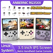 Недорогие Игровые консоли-Anbernic rg35xx ретро портативная игровая консоль Linux-система 3,5-дюймовый ips-экран портативный карманный видеоплеер 10000+ игр подарок мальчику, рождественские подарки на день рождения для друзей