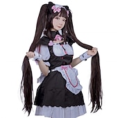 お買い得  トレンドの合成ウィッグ-ホワイトウィッグ ダブルポニーテール付き 女性用ウィッグ ロングストレート人工毛ウィッグ ハロウィン用 2 前髪付きピグテール アニメコスプレ用ウィッグ ハロウィンクリスマスパーティーウィッグ 女の子用