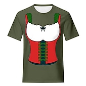 baratos Vestuário Gráfico-Japonesa/Curta Anime 3D Bávaro Estilo de rua Camiseta Arte Gráfica para Mulheres Adulto Impressão 3D  para Cerveja Oktoberfest Baile de Máscaras Casual / Diário