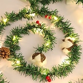 abordables Alimentación por batería-guirnalda navideña con luces decoraciones navideñas para exteriores luces navideñas con pilas