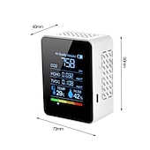 cheap Humidifiers &amp; Dehumidifiers-Multifunctional 5in1 CO2 Meter Digital Temperature Humidity Tester Carbon Dioxide TVOC HCHO Detector Air Quality Monitor