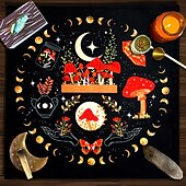 olcso Asztalterítők-tarot asztalterítő játékhoz, oltárterítő, boszorkánysági asztrológia dekoráció orákulumkártya pad tarot szőnyeg witcher dekor, parti ajándékok, parti ajándék dekoráció, parti kellékek varázsművészeti