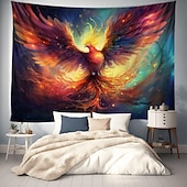 billige dyretepper-phenix dyr hengende billedvev veggkunst stor billedvev veggmaleri dekor fotografi bakteppe teppe gardin hjem soverom stue dekorasjon