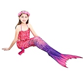 olcso Lányok jelmezei-Sellő Ariel Mermaid Tails Fürdőruha Bikini Hableány Szabadság for Lány Gyermek Álarcos mulatság
