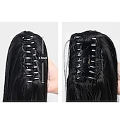 abordables Queue-de-cheval-Extension de queue de cheval griffe pour les femmes morceau de cheveux bouclés 24 extensions de cheveux de queue de cheval synthétique très longue &amp; volumineux bouclé ondulé résistant à la chaleur