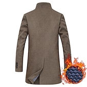 billiga Trenchcoat för män-Herr Vinterkappa Yllekappa Rock Trenchcoat Utomhus Dagliga kläder Höst vinter Polyester Vindtät jacka Ytterkläder Kläder Mode Streetwear Slät Drottning Anne Enkelknäppt med Ett Knapphål