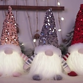 Недорогие Декоративные огни-Гном Рождественский гном плюшевый Включение / выключение Рождество Новый год Аккумуляторы AAA 1шт