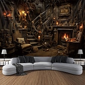 cheap Halloween Wall Tapestries-Halloween Horror House Hanging Tapestry Wall Art Large Tapestry Mural Decor Photograph Backdrop Blanket Curtain Home Bedroom Living Room Decoration