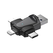 cheap Computer &amp; Office-4 in 1 TF Memory Card Reader OTG Adapter for Lightning/Mirco USB/Type-C USB OTG Micro SD Card Reader for iPhone Andriod Xiaomi