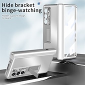 abordables Carcasas Samsung-teléfono Funda Para Samsung galaxia Plegado en Z 6 Z Fold 5 Z Fold 4 Z Fold 3 Funda Trasera con Soporte y protector de pantalla Portalápiz Aleación de aluminio