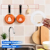 baratos Utensílios para o Lar-1 rolo de 5 m 2/3/5 cm de largura transparente fita dupla face nano fita autoadesiva sem vestígios fita reutilizável cola adesivo para carro cozinha banheiro