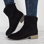 abordables Bottines-bottines western en faux daim marron pour femmes – bottes de cowboy à talon bas de style vintage pour tenues décontractées