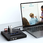 tanie Kable i adaptery-7 w 1 przenośny usb 3.0 ultra-cienka zewnętrzna nagrywarka dvd czytnik napędu odtwarzacz napęd optyczny do akcesoriów do komputerów stacjonarnych laptopa
