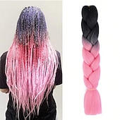 cheap Crochet Hair-Jumbo Braids Crochet Braids Hair Extension Three Tone Ombre Color Rainbow Jumbo Braiding For Twist Braiding Jumbo Box Braiding Hair 1pc/3pcs/5pcs