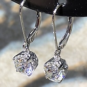 abordables Boucles d&#039;oreilles-Femme Clair Diamant synthétique Boucle d&#039;Oreille Pendantes Classique Précieux mode simple Des boucles d&#039;oreilles Bijoux Argent Pour Mariage Soirée 1 paire