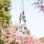 baratos Espanta-espíritos-1 peça suncatcher de cristal, bola de prisma de janela, fabricante de arco-íris, pingente pendurado para casa, jardim, quintal, quarto, varanda, pátio, decoração