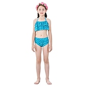 olcso Lányok jelmezei-Sellő Ariel Mermaid Tails Fürdőruha Bikini Hableány Szabadság for Lány Gyermek Álarcos mulatság