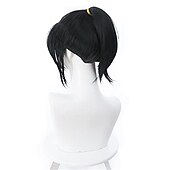 halpa Elokuvahahmon peruukit-käytä wreck-it ralph vanellope von schweetz cosplay peruukki vanellope von schweetz musta korkea poninhäntä anime prop peruukit halloween peruukit
