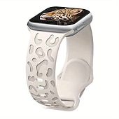 baratos Pulseiras de Apple Watch-1 pacote Pacote com 6 Pulseira Esportiva Compatível com Pulseira Apple Watch 38mm 40mm 41mm 42mm 44mm 45mm 49mm Feminino Leopardo Respirável Silicone pulseira de substituição para iwatch Ultra 2