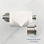 preiswerte Badutensilien-1 Stück selbstklebender Toilettenpapierhalter – selbstklebender schwarzer Toilettenpapierrollenhalter, Wandhalterung für Bad und Küche, Edelstahl SUS-304
