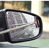 お買い得  クリーニング用品-車のバックミラーワイパー、サイドミラークリーナー、格納式車のサイドミラーワイパー、伸縮式ロングロッド付きカーミラークリーナー、ミラーガラス雨水ミスト用スキージクリーナー